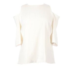 Ted Baker London White Careo Cold Shoulder Top w/ Back Zip